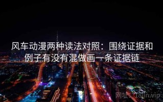 风车动漫两种读法对照：围绕证据和例子有没有混做画一条证据链