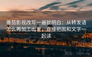 番茄影视改写一遍就明白：从转发语怎么再加工出发，直接把图和文字一起读